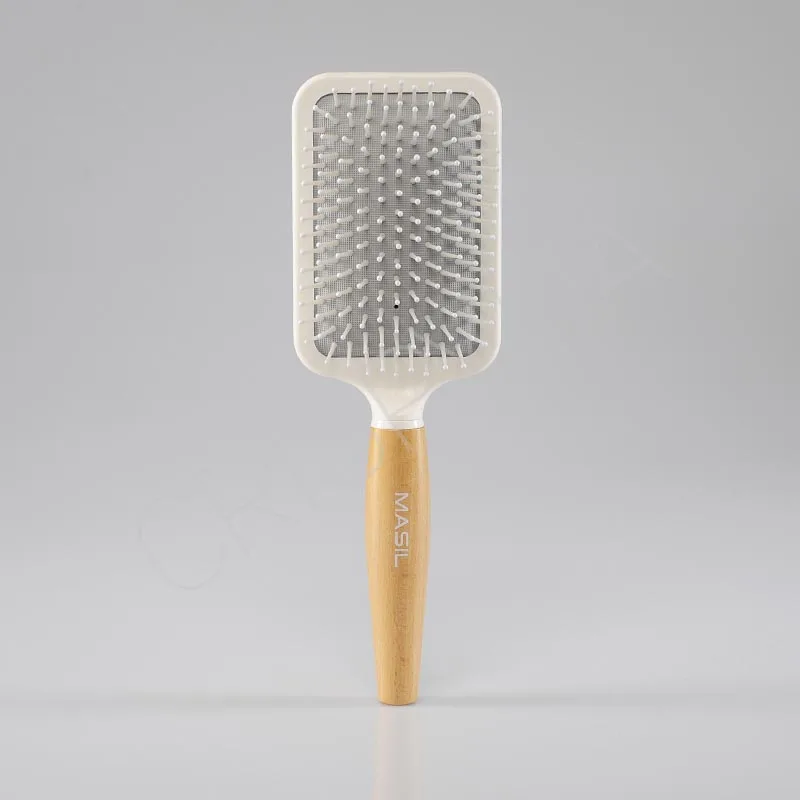 Щітка гребінець-масажер для волосся MASIL WOODEN PADDLE BRUSH ➲Купити аксесуари для догляду за локонами