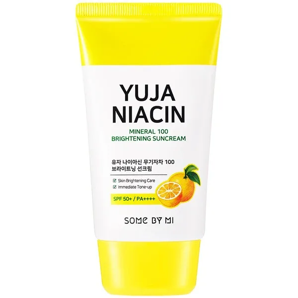 SOME BY MI Yuja Niacin Mineral 100 Brightening Sun Cream SPF50+/PA++++ - Освітлюючий сонцезахисний крем