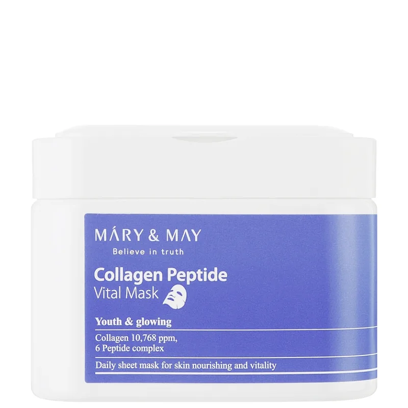 Mary&May Collagen Peptide Vital Mask — Тканинні ліфтинг-маски з пептидами та колагеном