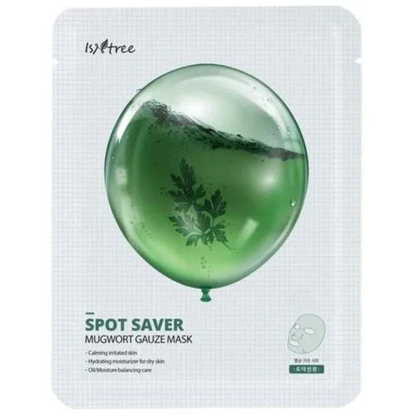 ISNTREE Spot Saver Mugwort Gauze Mask - Заспокійлива тканинна маска з екстрактом полину