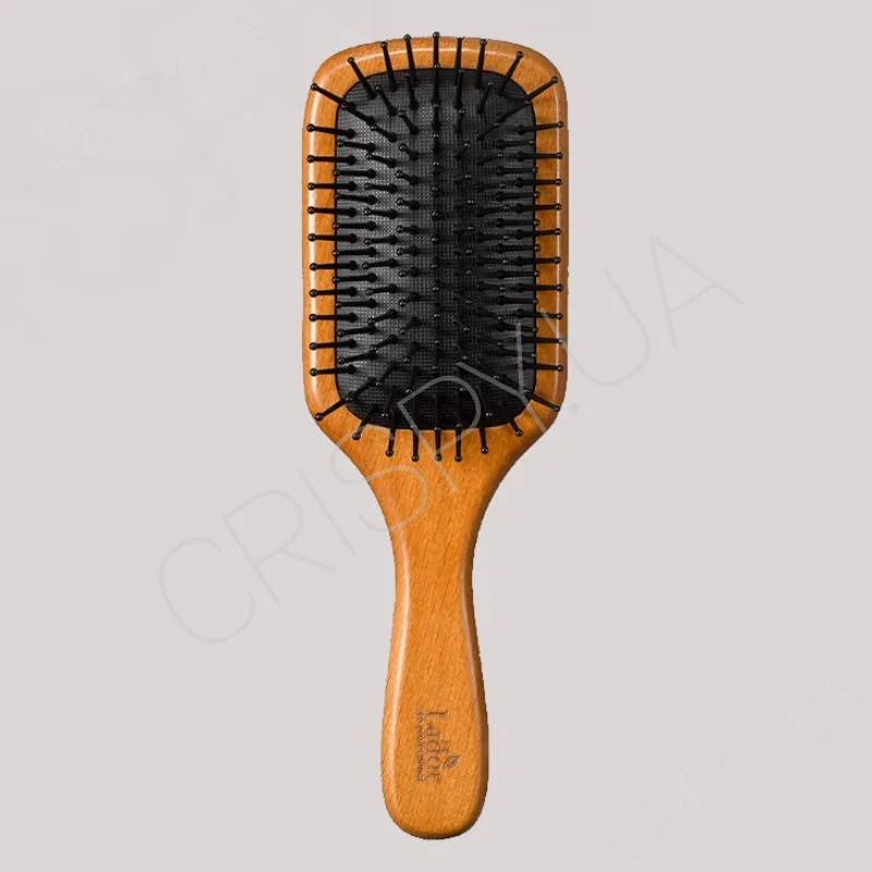 Деревянная щетка-массажер для деликатного расчесывания волос Lador MIDDLE WOODEN PADDLE BRUSH ✔Купить косметику и аксессуары Ладор