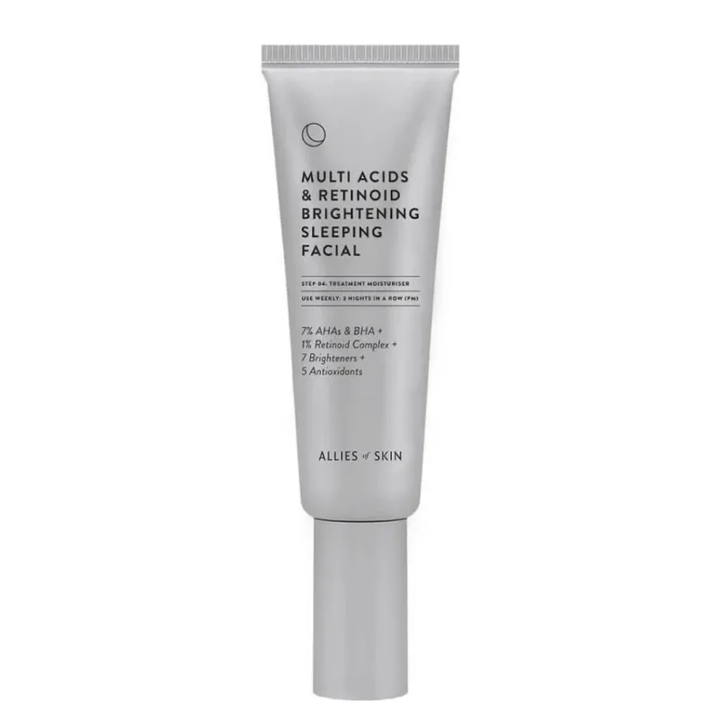 Allies Of Skin Multi Acids Retinoid Brightening Sleeping Facial 50 мл — Нічний мультикислотний пілінг для обличчя з ретинолом