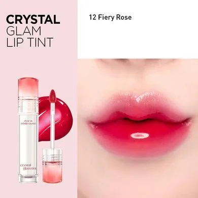 CLIO Crystal Glam Tint – сяючий тінт для губ 012 Fiery Rose