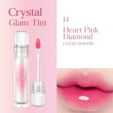 CLIO Crystal Glam Tint – сяючий тінт для губ 14 Heart Pink Diamond
