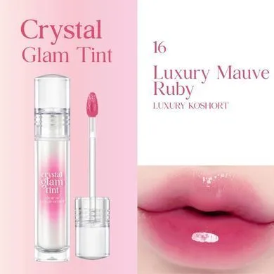 CLIO Crystal Glam Tint – сяючий тінт для губ 16 Luxury Mauve Ruby