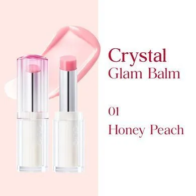CLIO Crystal Glam Balm – сяючий бальзам для губ 01 Honey Peach