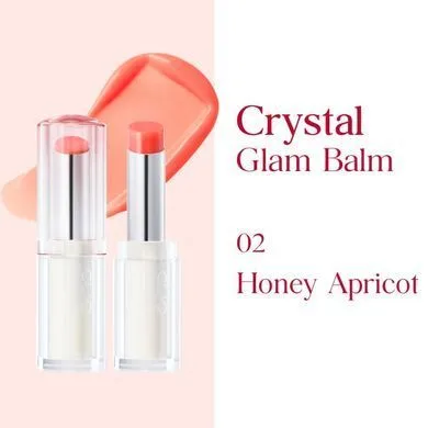 CLIO Crystal Glam Balm – сяючий бальзам для губ 002 Honey Apricot