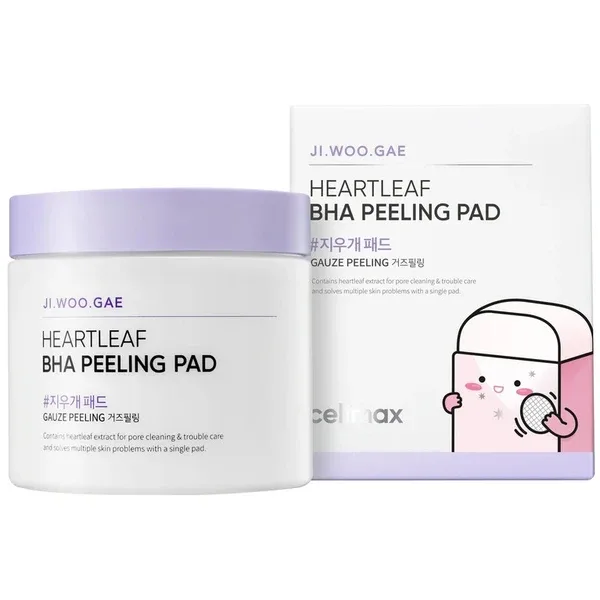 Celimax Jiwoogae Heartleaf BHA Peeling Pad - Пілінг-диски з BHA-кислотою та екстрактом хауттюйнії для звуження пор