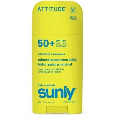 Attitude Kids Mineral Sunscreen Stick SPF50 Unscented