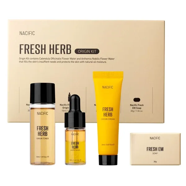 Nacific Fresh Herb Origin Kit - Набір мініатюр (тонер, сироватка, крем, мило)