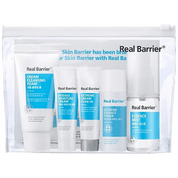 Real Barrier Kit (Extreme Cream + Intense Moisture Cream + Cream Cleansing Foam + Essence Mist + Extreme Essence Toner) - Набір мініатюр
