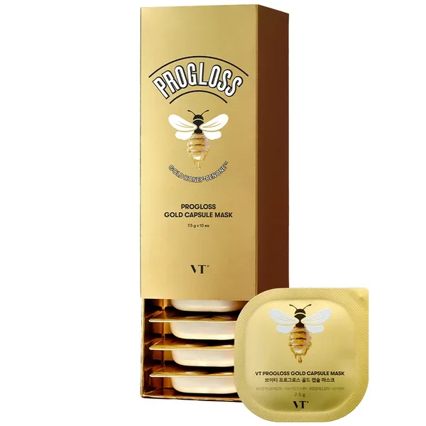 VT Cosmetics Progloss Gold Capsule Mask - Поживна маска з медом і золотом