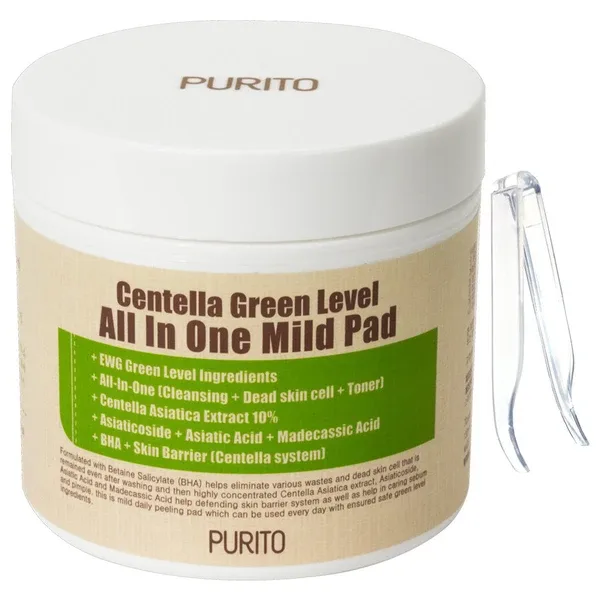 PURITO Centella Green Level All In One Mild Pad - Зволожуючі пілінг-диски з центелою