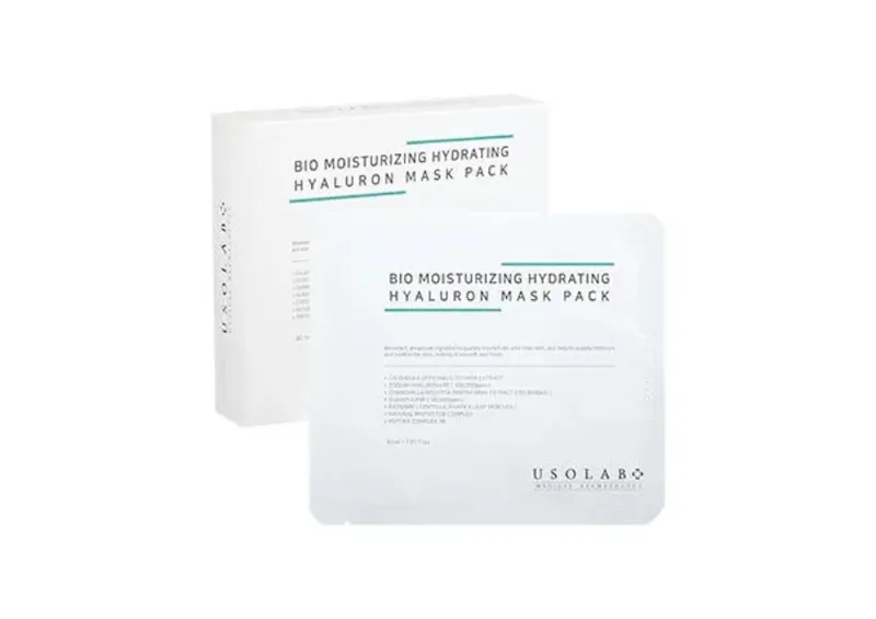 Зволожуюча тканинна маска зі заспокійливою та антивіковою дією USOLAB Bio Moisturizing Hydrating Hyaluron Mask 1 шт