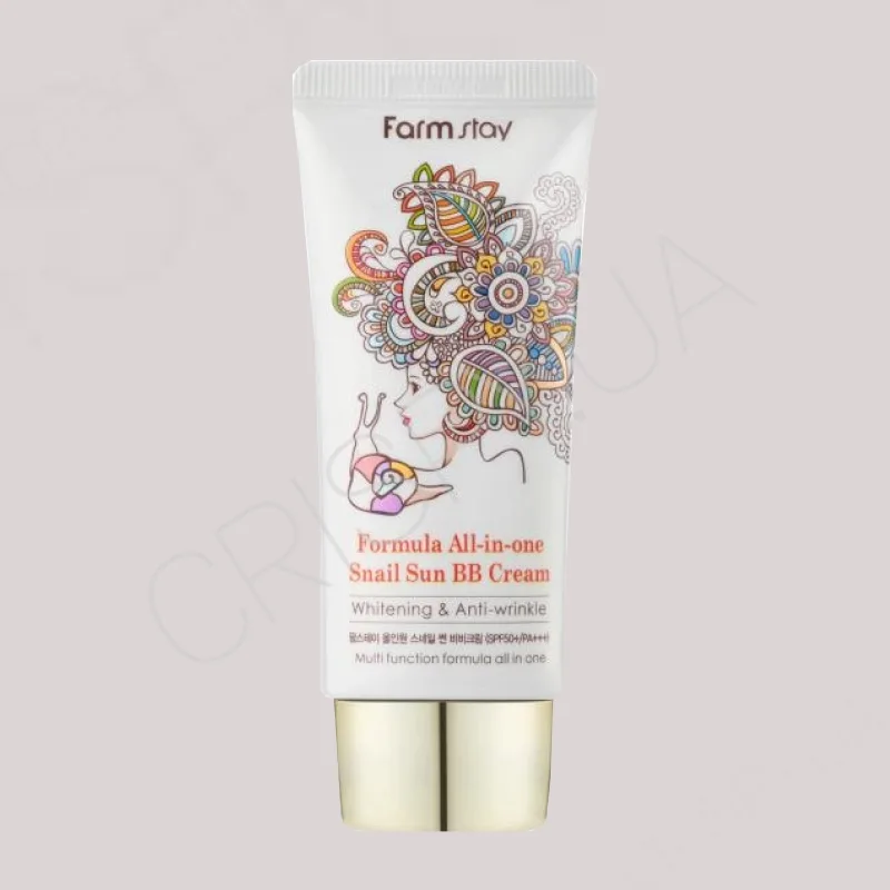 Антивіковий BB крем з муцином равлика FARMSTAY FORMULA ALL-IN-ONE SNAIL SUN BB CREAM - 50 г