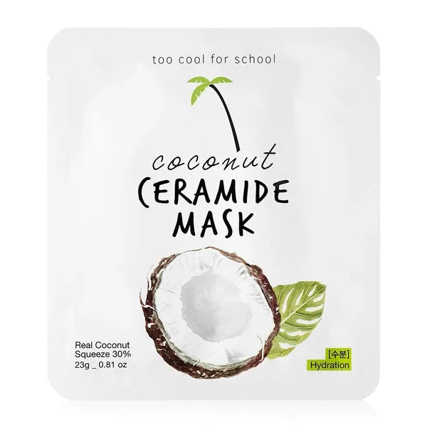 Too Cool for School Coconut Ceramide Mask - Тканинна маска для обличчя з церамідами та кокосовою водою
