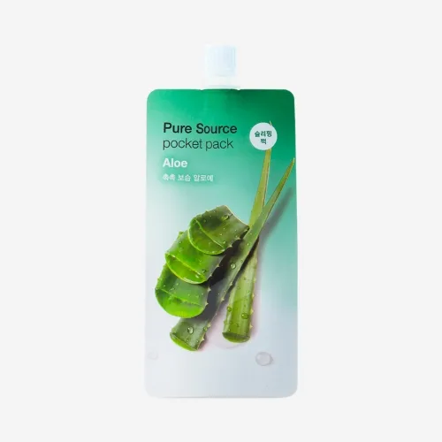 Нічна маска для обличчя з екстрактом алое вера 10 мл Missha Pure Source Pocket Pack Aloe
