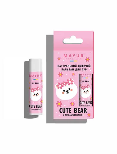 Бальзам для губ дитячий натуральний "Cute Bear" ТМ Mayur, 5 г