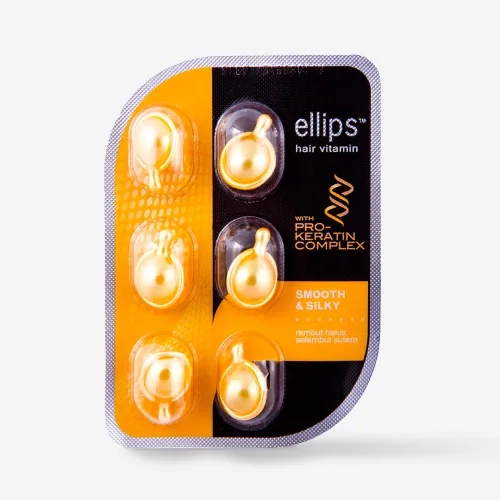 Масло для сухого волосся з про-кератиновим комплексом Бездоганний шовк Ellips Hair Vitamin Smooth&Shiny