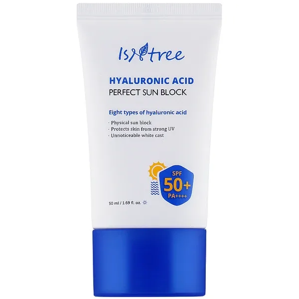 ISNTREE Hyaluronic Acid Perfect Sun Block SPF 50+ PA++++ - Зволожуючий сонцезахисний крем