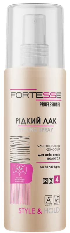 Рідкий лак для волосся "FORTESSE PRO" STYLE ультрасильної фіксації, 150 мл