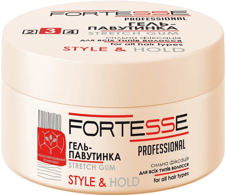 Гель-павутинка для волосся "FORTESSE Pro" Style сильної фіксації, 75 мл