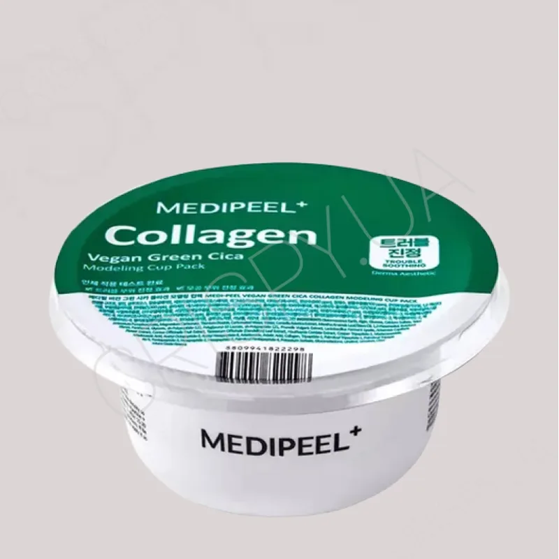Заспокійлива маска для обличчя Medi-Peel Vegan Green Cica Collagen Modeling Cup Pack - 28 г