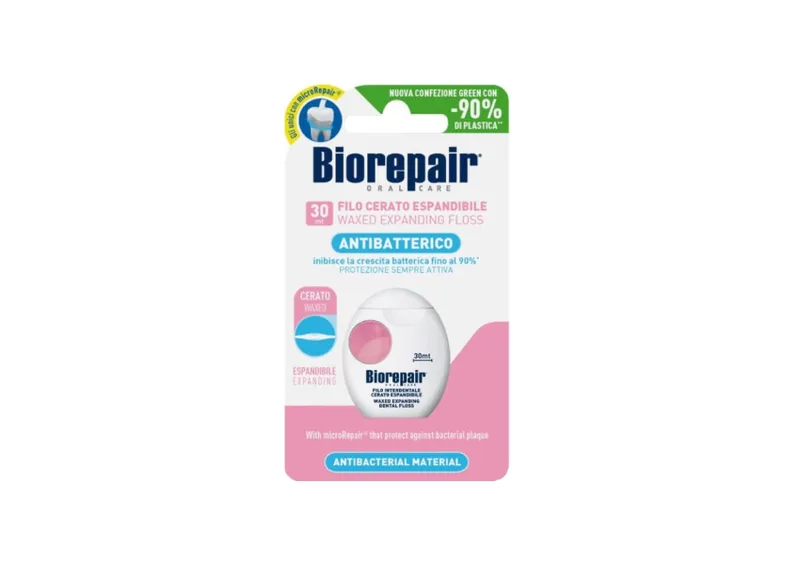 Розширююча нитка-флос для слабких та запалених ясен BIOREPAIR Waxed Expanding Dental Floss 30 м