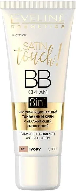 Крем для обличчя тональний BB Eveline SATIN TOUCH CREAM 8in1 01, 30 мл