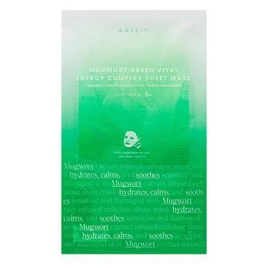 Заспокійлива тканинна маска з полином - AXIS-Y Mugwort Green Vital Energy Complex Sheet Mask, 1 шт