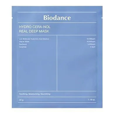 Відновлююча нічна гідрогелева маска з церамідами та пантенолом - BIODANCE Hydro Cera-Nol Real Deep Mask, 1 шт