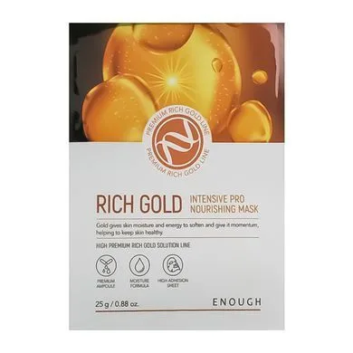 Тканинна маска для обличчя поживна із золотом - ENOUGH Rich Gold Intensive Pro Nourishing Mask, 1 шт