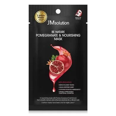 Тканинна маска живильна з екстрактом граната - JMSOLUTION Be Nature Pomegranate & Nourishing Mask, 1 шт.