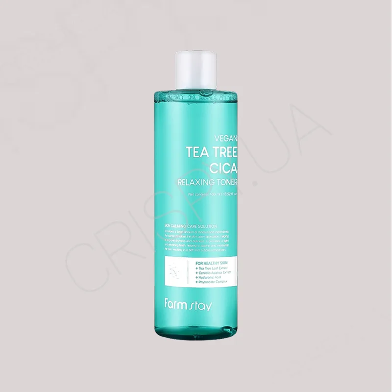 Заспокійливий тонік з олією чайного дерева FarmStay Vegan Tea Tree Cica Relaxing Toner - 400 мл