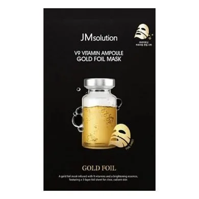 Тканинна маска з вітамінним комплексом - JMSOLUTION V9 Vitamin Ampoule Gold Foil Mask, 1 шт