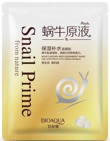 Маска для обличчя BIOAQUA Mask Snail Prime тканинна зволожуюча зі слизом равлика 30 г