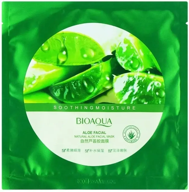 Маска тканинна для обличчя Bioaqua Soothing & Moisture Aloe Facial заспокійлива 30 г