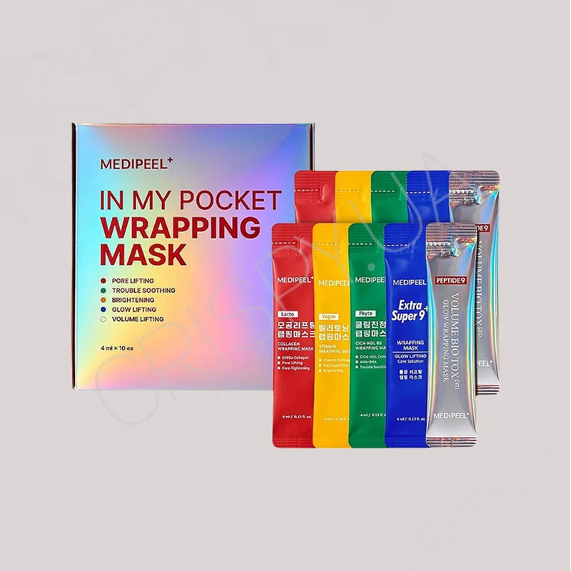 Набір мініатюр масок-плівок для обличчя Medi-Peel In My Pocket Wrapping Mask - 10 шт*4 мл