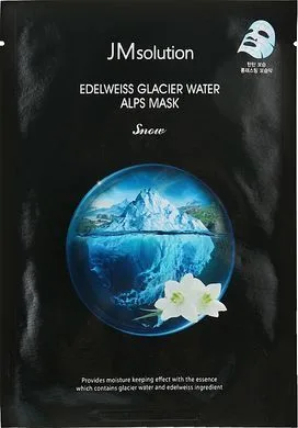 Тканинна маска з едельвейсом та водою альпійських льодовиків - JMsolution Edelweiss Glacier Water Alps Mask, 1шт