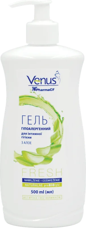 Засіб для інтимної гігієни Venus з дозатором гіпоалергенний з алое 500 мл