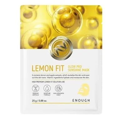 Тканинна маска для сяяння шкіри з лимоном - Enough Lemon Fit Glow Sunshine Mask, 1 шт