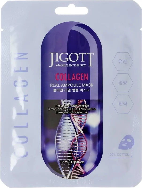 Маска для обличчя Jigott Collagen Real Ampoule тканинна з колагеном 27 мл