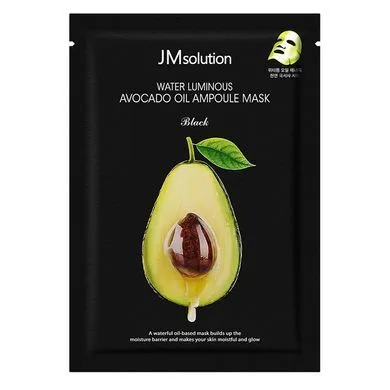Тканинна маска з екстрактом авокадо - JMSOLUTION Water Luminous Avocado Oil Ampoule Mask Black, 1 шт