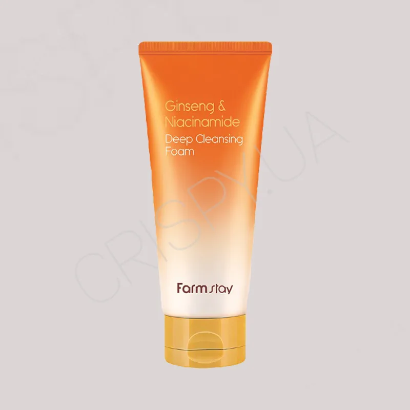 Глибоко очищаюча пінка з женьшенем і ніацинамідом Farmstay Ginseng & Niacinamide Deep Cleansing Foam - 180 мл