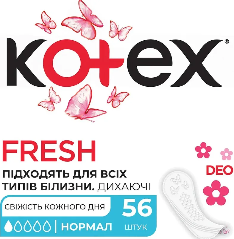 Kotex прокладки щоденні Normal Deo 56 шт.