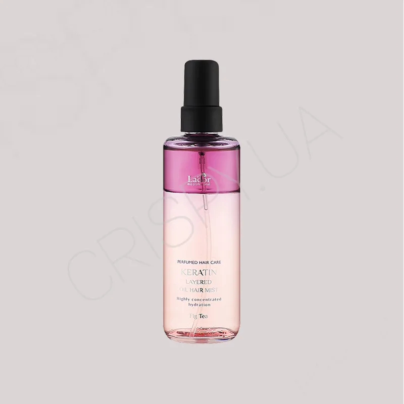 Двофазний міст для волосся з ароматом інжиру Lador Keratin Layered Oil Mist Fig Tea - 130 мл