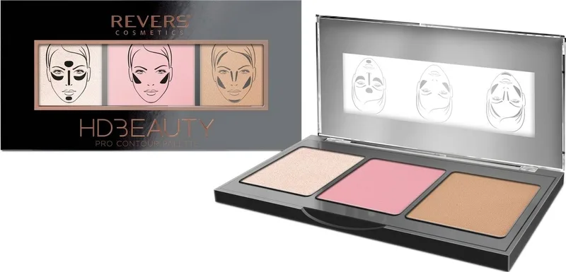 Палетка для контурингу обличчя REVERS Cosmetics HD Beauty Pro Contour Palette відтінок