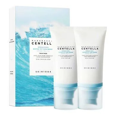 Набір зволожувальних сонцезахисних кремів - SKIN1004 Madagascar Centella Hyalu-Cica Water-Fit Sun Serum Twin Pack (50ml*2)