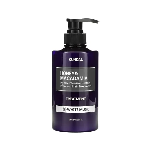 Кондиціонер для волосся з ароматом білого мускусу 500 мл KUNDAL honey & macadamia protein treatment white musk