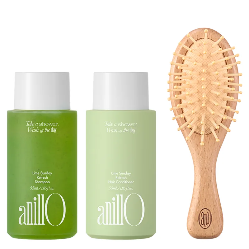 ANILLO Lime Sunday Hair & Brush Set — Освіжаючий набір для волосся та шкіри голови